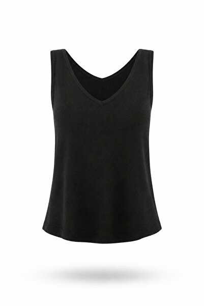 5in1Canpolat Black Draped Mercerized Undershirt 26346