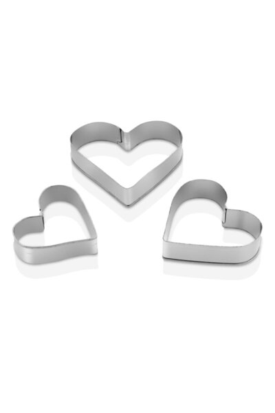 AKTEZ-EL Heart Shaped Metal Cookie Mold in 3 Sizes