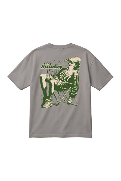 barsdepo Tricou unisex oversize cu imprimeu Lazy Sunday – Vintage Streetwear ...