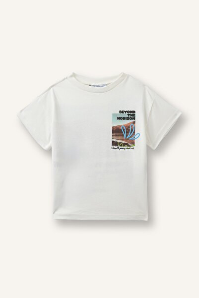 DeFacto Oversize Printed Short Sleeve Snap T-Shirt Baby Boy I6239A526Hs