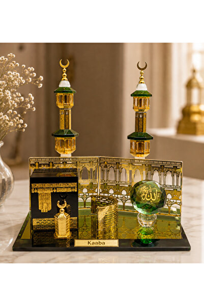 Generic Brand Islamic Crystal Mosque Miniature Decor Set, Makkah Kaaba & Madi...