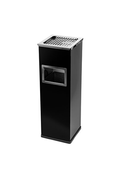 Alda Cos de gunoi metalic cu scrumiera din inox, 22 litri, galeata interioara...
