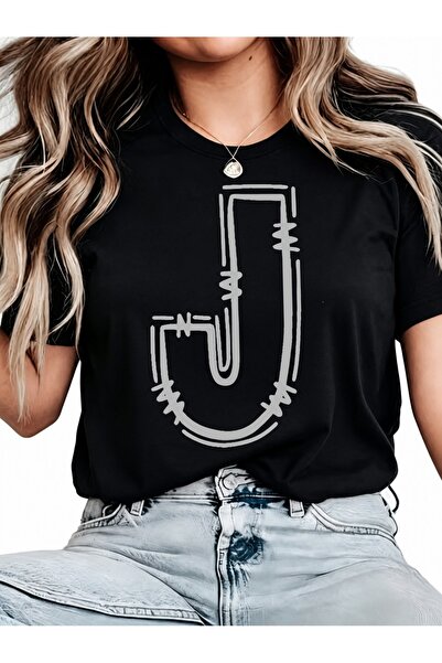 Generic Brand Artistic Sketch Style Letter U,100% cotton,casual wear,crew nec...