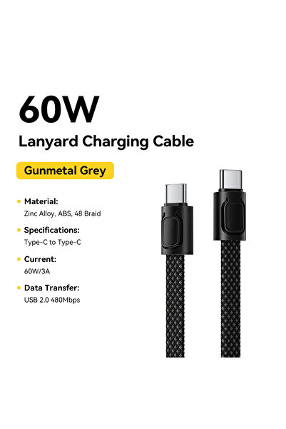 Choice1 ESSAGER 0.3m 60W Type-C Cable Essager 60W Type-C to C Portable Cable ...