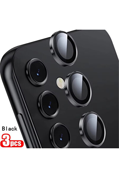 Choice6 Galaxy S25 Black NNBILI 3Pcs/1Set Metallic Luster Lens Protector Cove...