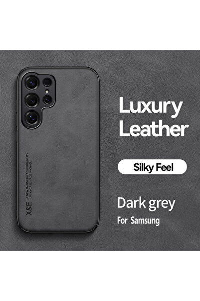 Choice35 For Galaxy S22Ultra Dark Gray Luxury PU Leather Ultra Thin Phone Cas...