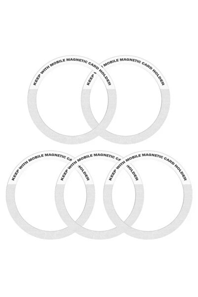 Choice5 White 5PCS Shape O Metal Plate in Car Ring For Magsafe Wireless Charg...