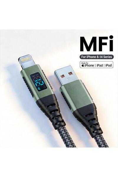 Choice4 1m green MFi Certified iPhone Charger Cable, Long Lightning Charging ...
