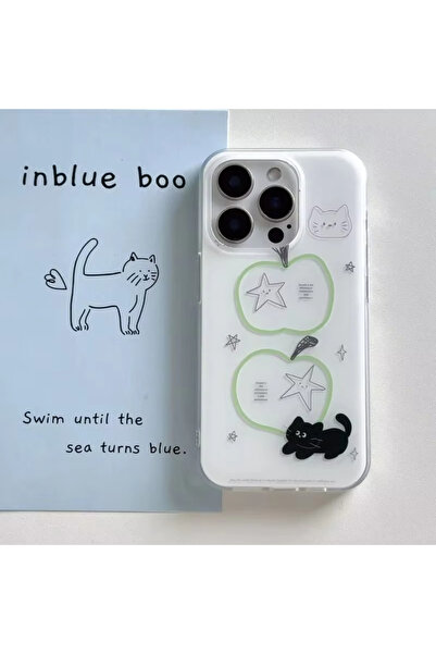 Choice5 iPhone17 only phone case Simple Cartoon Cute Black Cat Lines Apples S...