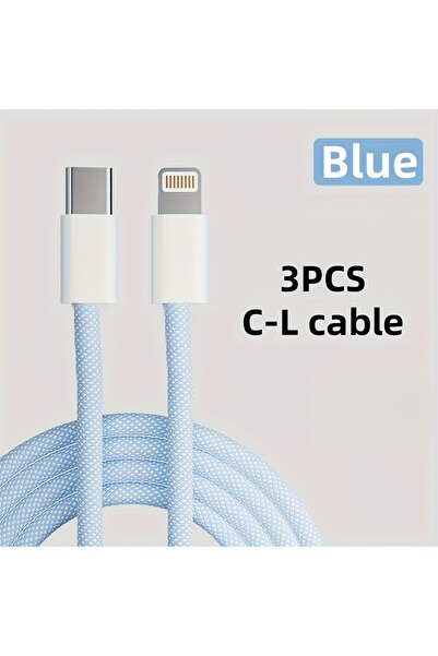 Choice 1m Blue-3PCS Fast Charging USB C to Lightning Cable,Type C for iPhone ...