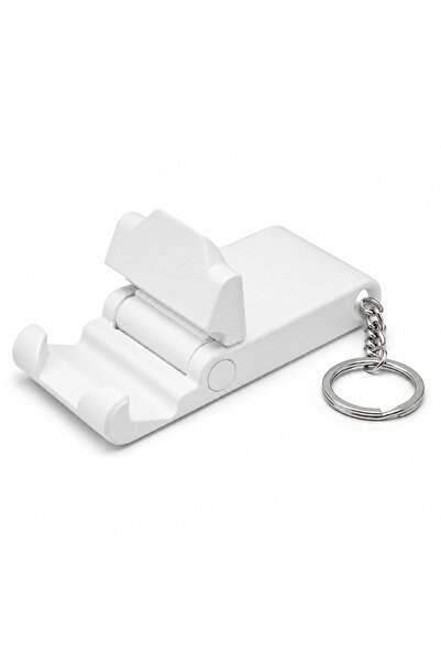Choice1 1pcs White Rafford Foldable Keychain Phone Stand, Portable Pocket Mob...