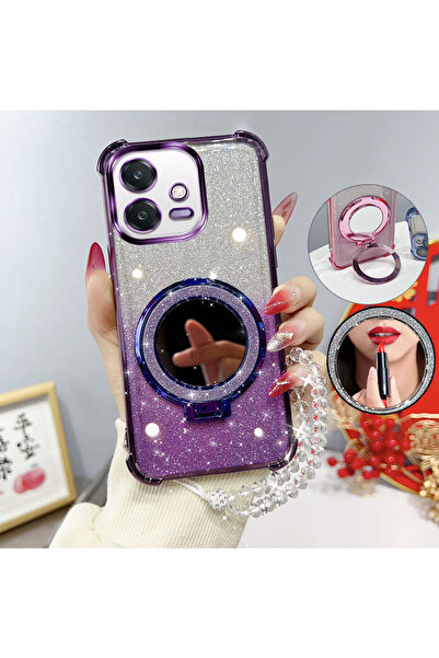 Choice49 Oppo A40 4G Case & Strap Silver Glitter Four-Corner Shockproof Phone...