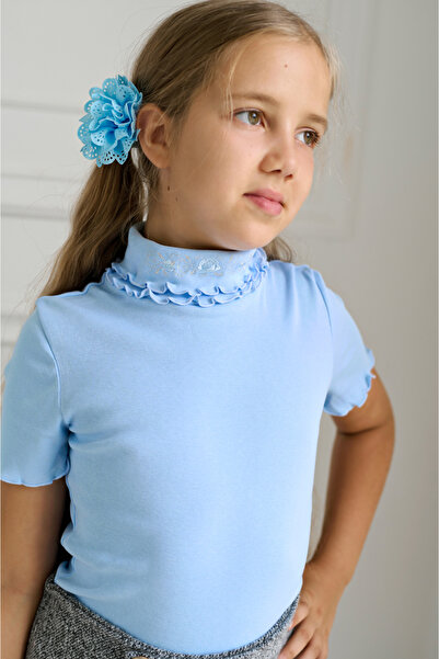 Generic Brand Uniforme scolare: bluza de scoala fete albastra cu maneca scurt...