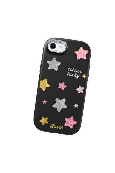 SLIMFELT iPhone 7/8/SE 2020 2022 Uyumlu Moda Lucky Stars Tasarımlı Silikon Kı...