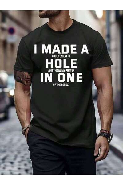 29CUN تي شيرت كاجوال للرجال من I Made A Hole In One، ناعم ومرن، قميص مريح برق...