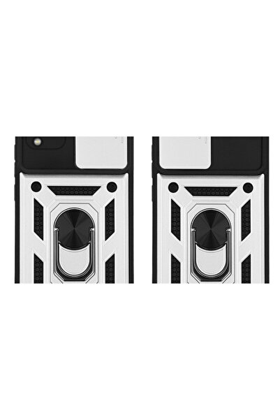 Sonique Θήκη Ring Armor CamPro για Samsung Galaxy A12 Ασημί