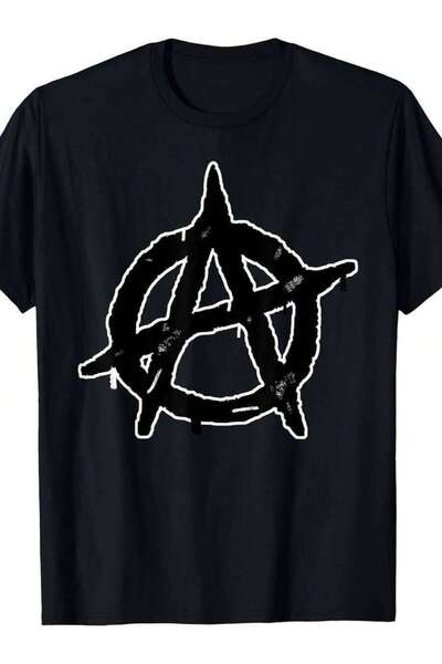 23ERVA Anarchist Symbol T-Shirt – Vintage Rebellious Rock Design, Unisex, 202...