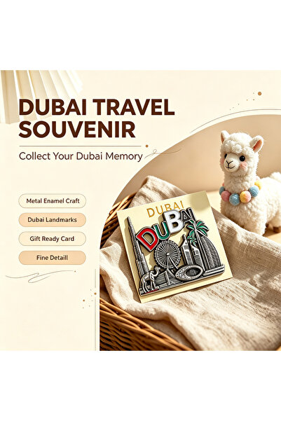 NUJET R658 City landmark metal relief refrigerator stickers Burj Khalifa Hote...