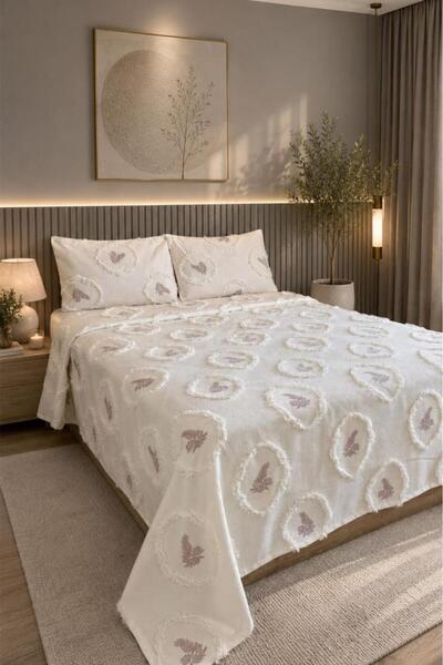 Çeyiz Diyarı Nord Leaf 3 Piece Double Pique Set Beige