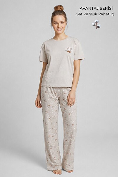 Aytuğ&Mısırlı Egyptian Women's Cotton Pajama Set Stone
