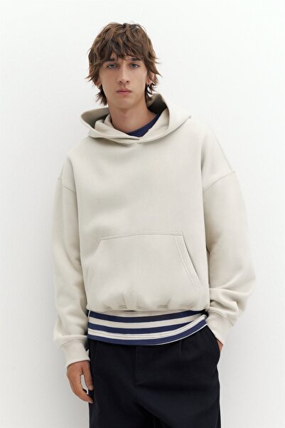 Pull & Bear STWD kutu kesim kapüşonlu sweatshirt
