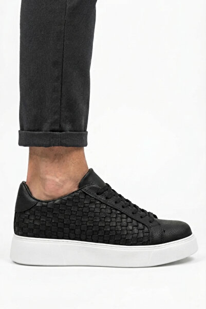 Zerenyus Zrc203 High Quality Textured Daily Men's Casual Shoes Black White