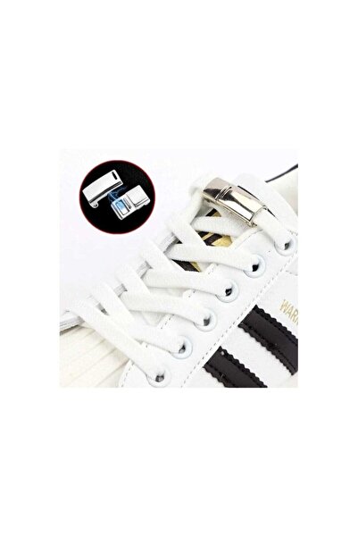 Kastore Çocuklar İçin Kolay Kullanımlı Mıknatıslı Ayakkabı Bağcığı Beyaz Renk