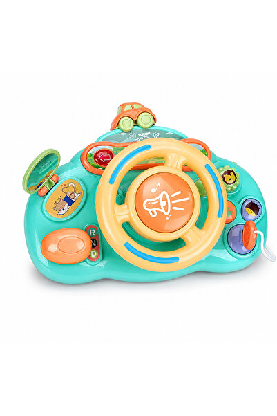 PinkBlue Volan Interactiv Bebe cu Lumini si Sunete, Masinuta Mobila, Claxon, ...