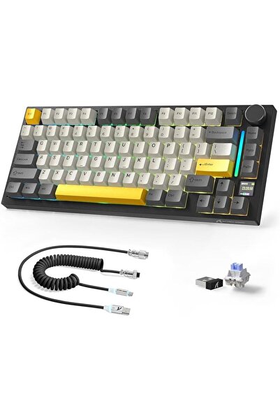 GENERAL لوحة مفاتيح ميكانيكية لاسلكية ATTACK SHARK ajazz AK820 Pro قابلة للتب...