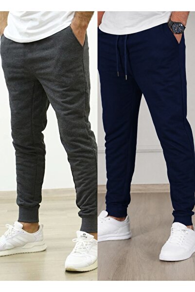 TORUK MAKTO Set de 2 pantaloni de trening unisex cu tiv cu nervuri Jogger, cu...
