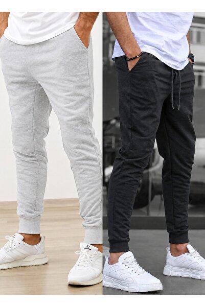 TORUK MAKTO Set de 2 pantaloni de trening unisex cu tiv cu nervuri Jogger, cu...