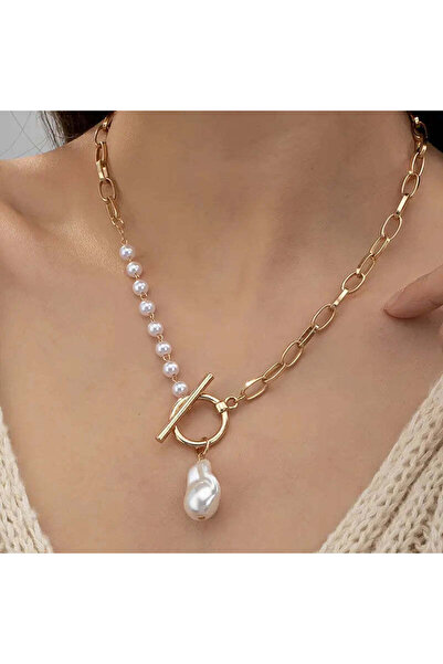 Stemma Jewelry Colier Elegant Drop Pearl din Argint 925, Placat cu Rodiu