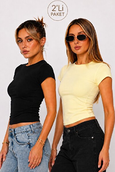 Cockatoo Women's Round Neck Knitted Slim Fit White T-Shirt Ultra Soft 100% Co...