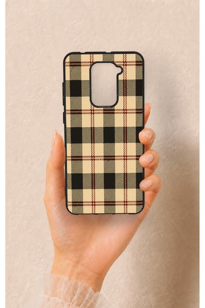 Vip Case حافظة سيليكون بنمط منقوش باللون الكريمي متوافقة مع هاتف Redmi Note 9