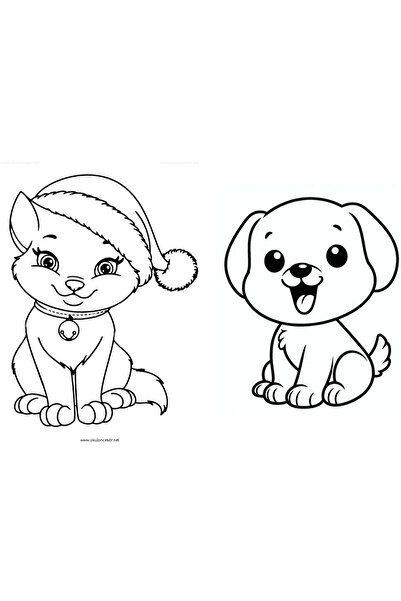 6 Sayfa Kedi & Köpek Temalı IV Çocuk Boyama Defter – Eğitici ve Eğlenceli Aktivite Defteri Hayvan Boyama Kitabı
