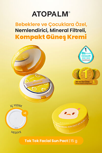 Atopalm Bebek ve Çocuklar için Kompakt Mineral Güneş Kremi Tok Tok Facial Sun...