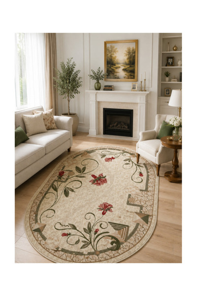 DeltaDesign Covor Living/Dormitor, Model 587/116, Oval ,Crem
