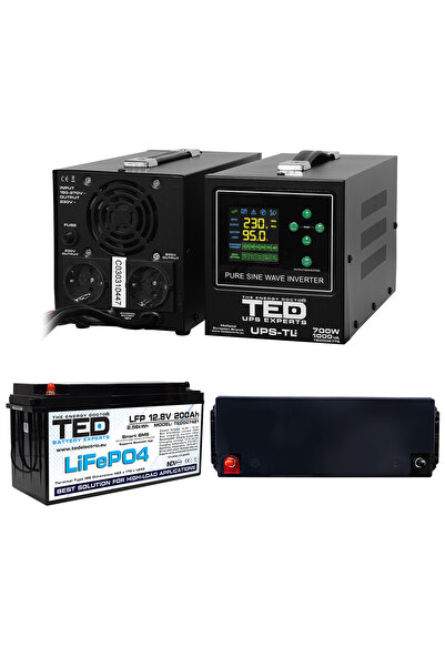 TED Electric Pachet UPS 1000VA/700W Runtime Extins cu Acumulator Extern LiFeP...
