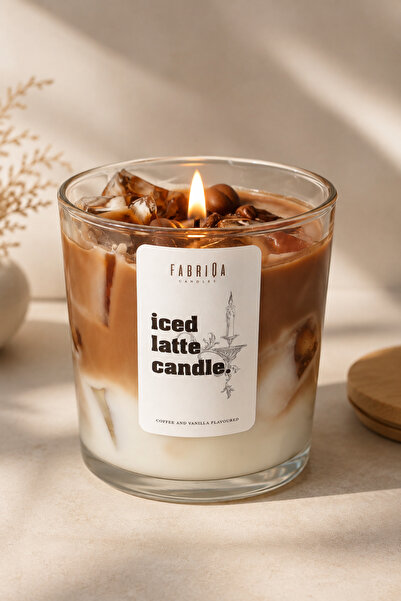 Earthly Co El Yapımı Iced Latte Kahve Kokulu Soya Mum 350 mL Dekoratif Bardak...