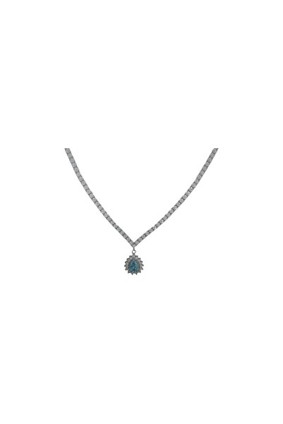 OEM Aσημένιο κολιέ ριβιέρα με ζιργκόν silver925.EC1220
