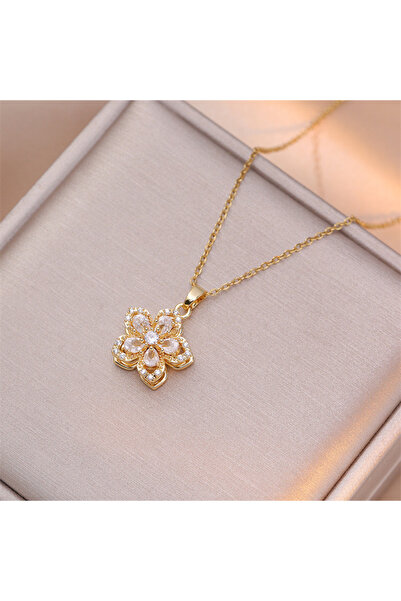 Choice1 RINHOO FRIENDSHIP NC24Y0051-2 Shiny Zircon Romantic Flower Pendant Ne...