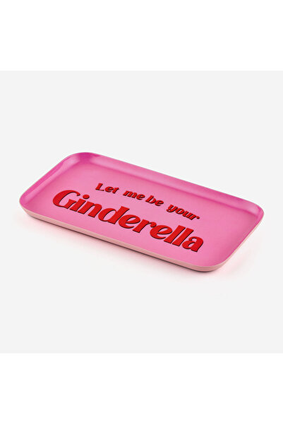 GIFT COMPANY Placă decorativă Ginderella din sticlă roz 21,8X1x12 Cm