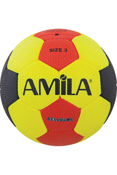 Amila Μπάλα Handball Cellular Νο3 - Κίτρινο / Μαύρο / Κόκκινο