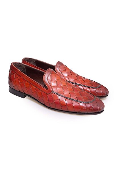 FRANCO CALVANI Orange Color Laceless Genuine Leather Men's Shoes