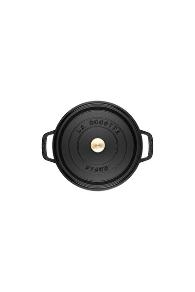 NO BRAND Staub La Cocotte Oală Olandeză Rotundă din Fontă 1.7 L, Negru