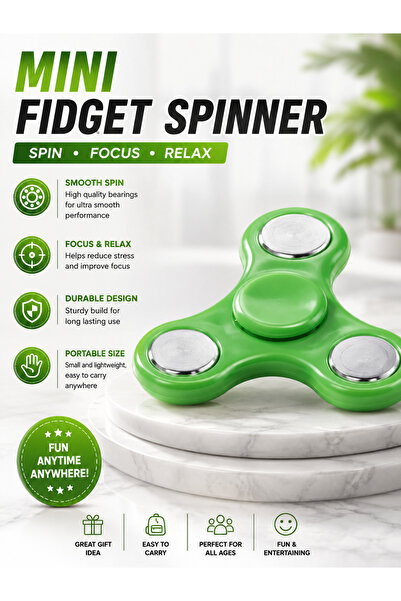 Taimi Green Fidget Spinner Toy – Smooth Spinning Handheld Stress Relief & Foc...