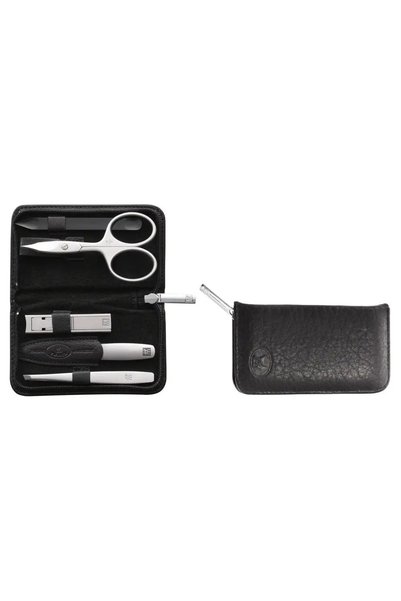 NO BRAND Set de manichiură Zwilling TWINOX, husă din piele neagră, 5 piese