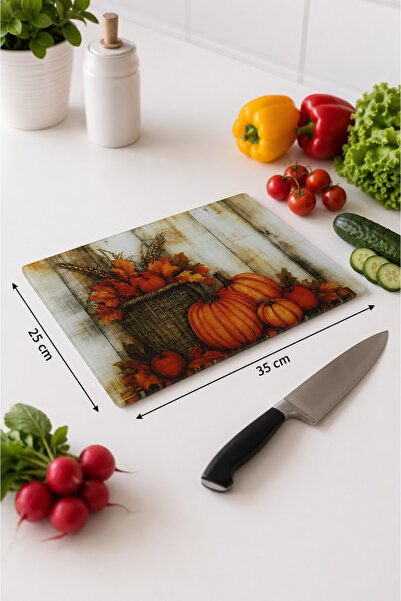 Zucci Home Tempered Unbreakable Glass Cutting Board - 35X25 cm |   Vintage Pa...