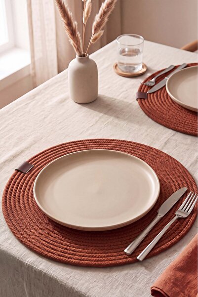 Rivaİstanbul Tile Cotton Straw Mat 32X32 cm