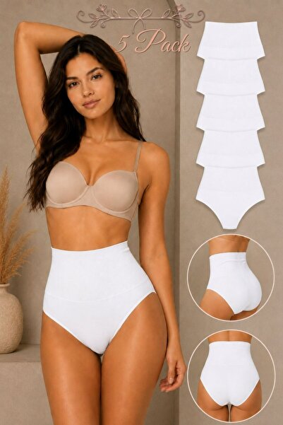 FİT WOMEN Women's Gathering High Waist Flexible 5-Piece Panties